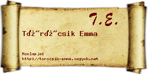 Töröcsik Emma névjegykártya