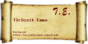Töröcsik Emma névjegykártya