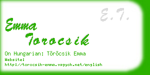 emma torocsik business card